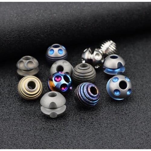 1pcs Titanium Knife Beads Planet Rope Paracord Beads EDC Key Chain Accessories Bracelet DIY Titanium Bead