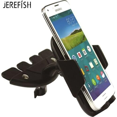 Jerefish Universal Adjustable CD Player Slot Smartphone Car CD Mount Mobile Phone Holder for iPhone Redmi Huawei xiaomi