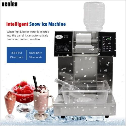 XEOLEO Snowflake ice machine Snow cone maker Ice Crusher Commercial stianless steel Water-cooled Crushed ice machine 220V