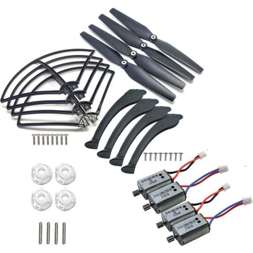 X8HW Motor Propeller Landing Skid Protection Frame Blade Cover Spare Part Set for SYMA X8HW X8HC RC Drone Part Black Color