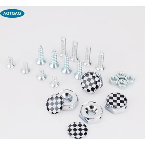 1 Set Laser Engraved Silicon Surface Zinc Alloy Metal Cap Screw for Car License Plate Frame