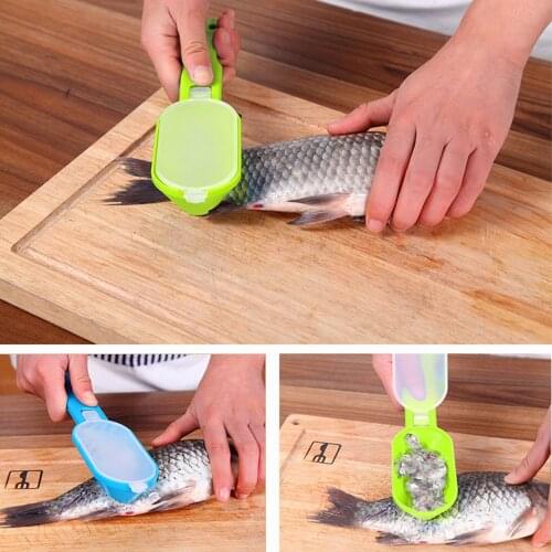 New Practical Fish Scale Remover Scraper Cleaner Kitchen Tool Peeler 1 Pcs Scraping Fish Cleaning Tool Lid Kitchen Accessories