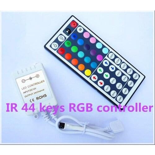 100pcs/lot rgb ir 44 key led controller DC12v for 5050/3528 RGB led strip light and RGB LED module