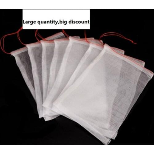 20*20CM 50Pcs Garden Plants Vegetable Fruit Protection Bag Nylon Mesh Bag for Agriculture Supplies Anti Bird Drawstring Netting