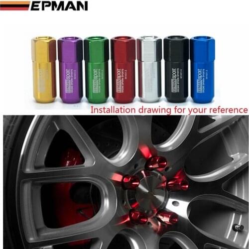 20pc M14X1.5 60MM Extende Forged Aluminum Tuner Racing Lug Nut For Wheels Rims EP-DD550B15