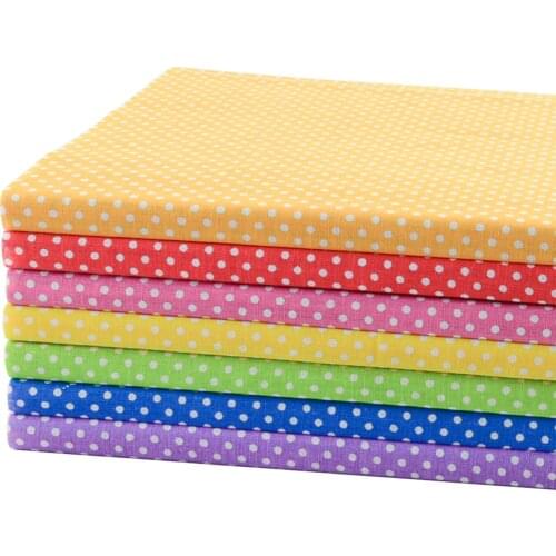 50CMx50CM 7 Colors Assorted "Mini Dots" Cotton Fat Quarters Patchwork Tilda Cloth Scrapbooking Fabric for Sewing