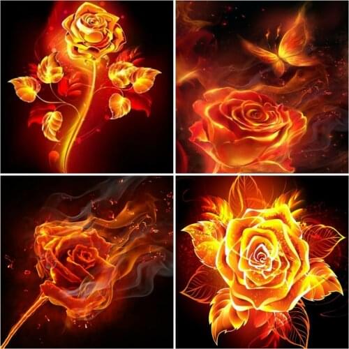 AZQSD 5D Diamond Painting Rose Gold Butterfly Cross Stitch Handicraft Diamond Embroidery Flower Mosaic Home Decoration Gift