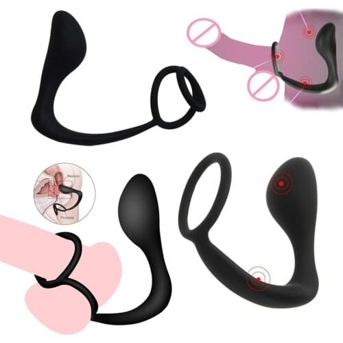 Soft Silicone anal Plug Sex Toys Prostate Treatment Massager Male Adult Porn goods Cock Ring Delay Ejaculation Masturbator Gay