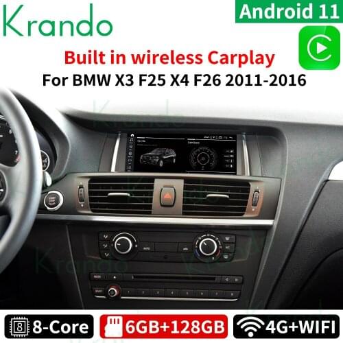 Krando Android 10.0 8 Core 4+64G 8.8'' car dvd player for BMW X3 F25 X4 F26 2011 2012 2013 2014 2015 2016 GPS multimedia player