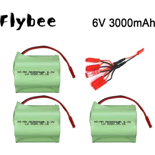 6v 3000mAh Battery and 5in1 Charger For RC Toys Cars Boats Robots Tanks Gun AA 2400 mAh 6 v Rechargeable Battery Pack JST Plug