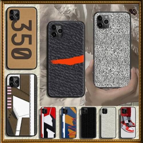 Brand Sneakers Shoe Box 350 Phone Case Cover Hull For iphone 5 5s se 2 6 6s 7 8 12 mini plus X XS XR 11 PRO MAX black soft cover