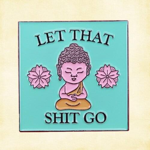 Budism Religion Yoga Meditate Goodbye 2020 let it go Funny Enamel Pin Buddhist Gift Gift Ideas for Friend brooch badge jewelry