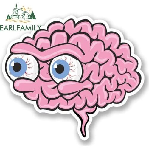 EARLFAMILY 13cm x 11cm Eyeball Brains Vinyl Car Sticker iPad Laptop Skateboard Helmet Zombie Waterproof Car Decal