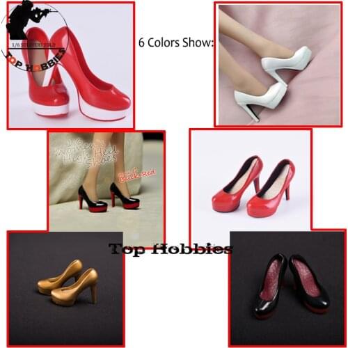 1/6 Scale Accessories Action Figures Female High-Heeled Shoes W Waterproof platform Shoes PVC HighHeel Shoes Fit 12" Body Doll
