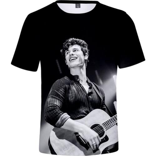 Shawn Mendes 3D T Shirt 2019 Summer Short Sleeve Tshirt T-shirt Streetwear Hip Hop Men T Shirts Tops Men Women Clothes