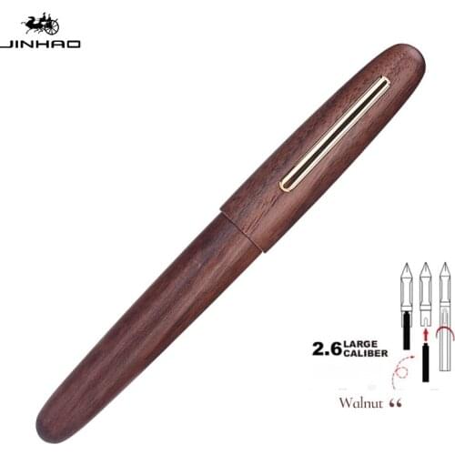 Jinhao 9056 Fountain Pen Wooden Ink Pen Fine Nib Converter Filler Stationery Office school supplies Writing Pens Gift