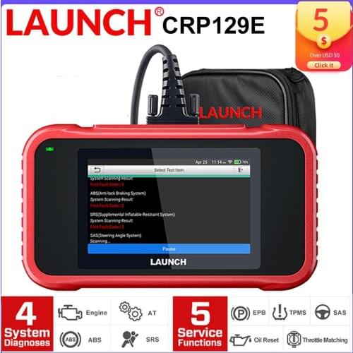 LAUNCH X431 CRP129E Engine ABS SRS AT with Brake Oil SAS ETS TMPS Reset PK CRP123 OBD2 scanner Auto diagnostic