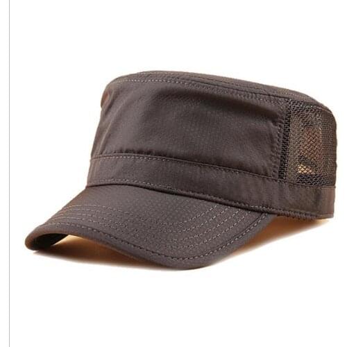 Summer quick-drying flat top hat breathable mesh cap men and women sunscreen sun hat