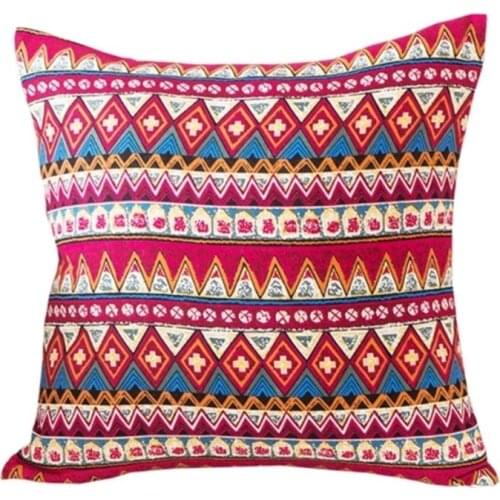 Boho Style Linen Cushion Cover Striped Geometric Retro Pillow Case Decorative Waist Cushion Covers 45*45cm 30*50cm Home Decor