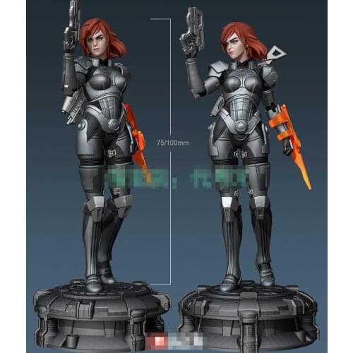 1/24 75mm 1/18 100mm Resin Model Space Woman Soldier Figure Unpainted No Color RW-345