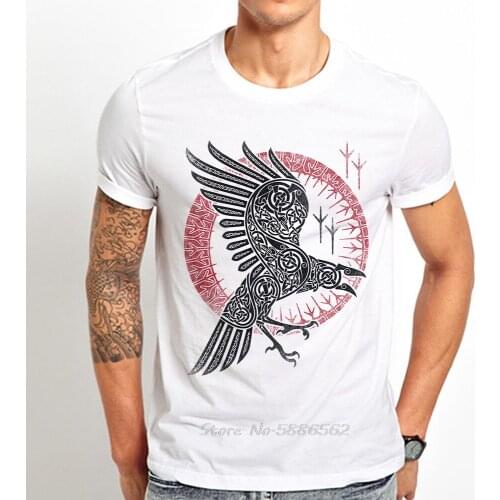 Vikings Ragnar Raven Symbol Funny T Shirt Men Summer New White Casual Homme Cool Unisex Tshirt Streetwear Tees Harajuku