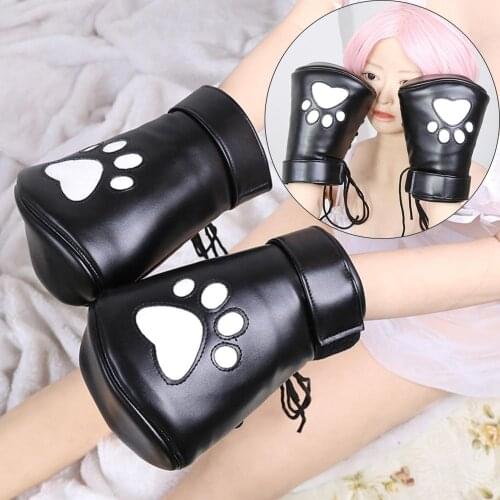 Soft Padded Dog Paw Palm Boxing Gloves Leather Protective Fist Gloves SM Binding Slave Dog Cosplay Costume Couple Gay Sex Toys