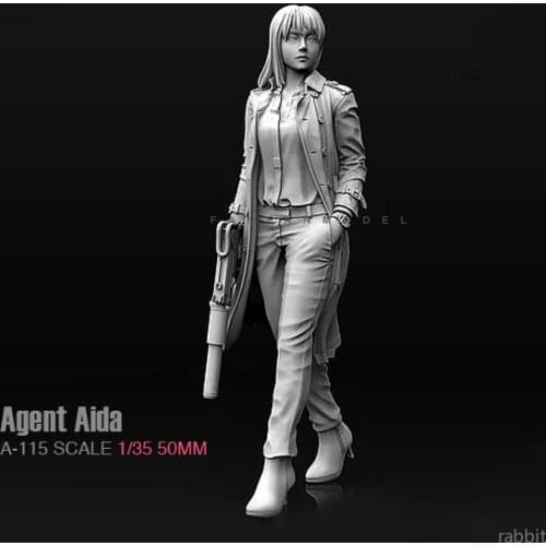 1/35 resin figures gunman resin kit Agent Aida female soldiers were self-assembled (50mm) A-115