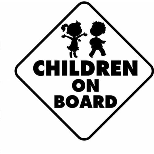 10.2CM*10.2CM CHILDREN ON BOARD Cute Girl And Boy Car Sticker Decal Vinyl Cartoon Funny Doors and windows Sticker decal