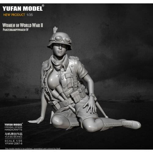 Unpainted Tank Soldier Beauty GK Resin Figure 1/35 Scale Model Kit Resin Colorless Self-Assembled Toy No.030