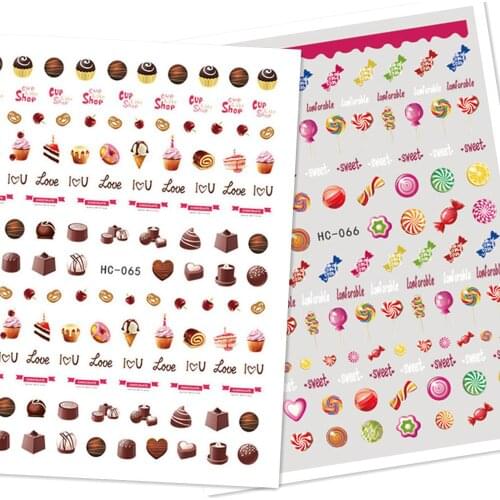 Newest HC-65 66 desert design 3D nail art sticker decal stamping back gule DIY nail decoration tools