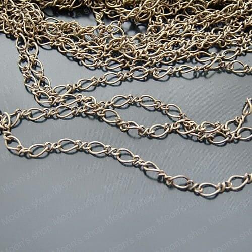Wholesale width 3.5mm Antique Bronze Copper 1:1 Figaro Twisted Chains Diy Findings Accessories 5 Meter(JM2625)