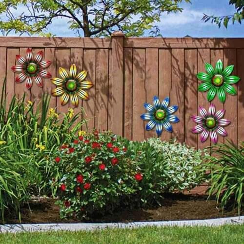 Hot Metal Flower Wall Art Sculpture Outdoor Hanging Home Decor 2021 Ornament For Garden U0Z7