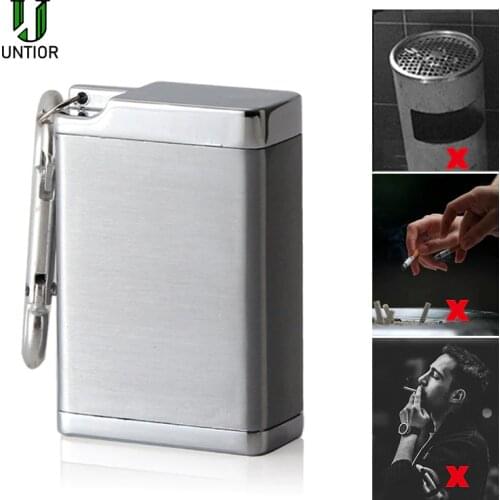 UNTIOR Mini Portable Ashtray Cigarette Keychain Outdoor Use Pocket Smoking Smoking Ash Tray with Lid Key Chain for Travelling
