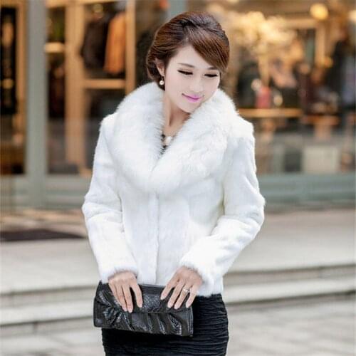 2018 New Autumn Winter Women Warm Faux Fur Coat Female Long Sleeve Faux Rabbit Fur Jacket Outwears Short Coat Plus Size 3XL A998