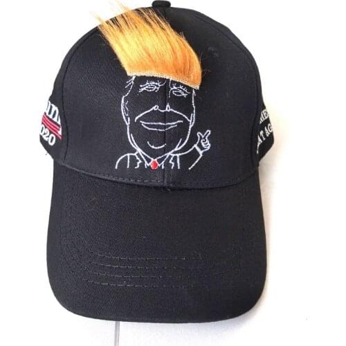 Unisex Funny Hair Wig Visor Baseball Cap 2020 President Embroidered Snapback Hat X5XA