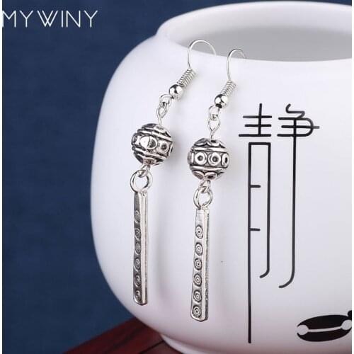 Women ethnic earrings fashion simple handmade tibetan silver earrings,new thailand metal dangle vintage earrings