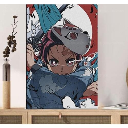 Demon slayer tanjiro anime Canvas Painting Decor Wall Art Prints Pictures Home Pictures Living Room Bedroom Decoration Poster