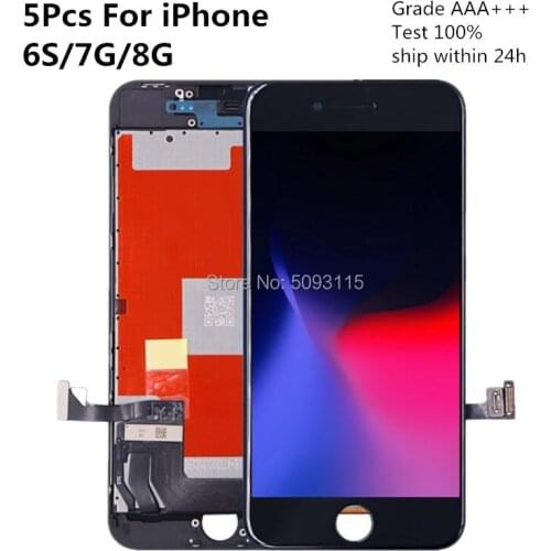 5PCS AAA+++Grade Screen Display LCD for iPhone 6S 7 8 Replacement with 3D Touch Digitizer Assembly With Free Tools