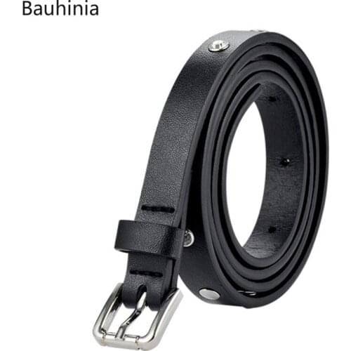 1.4cm New Ladies Smooth Imitation Leather Fashion Trend Decoration Thin Belt Casual Variety Dress Pin Buckle Belt