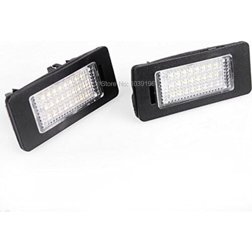 2 x Car LED Number License Plate Lamps Lights OBC Error Free Canbus 18 LED For Volkswagen VW Golf Jetta Passat Sharan Touareg