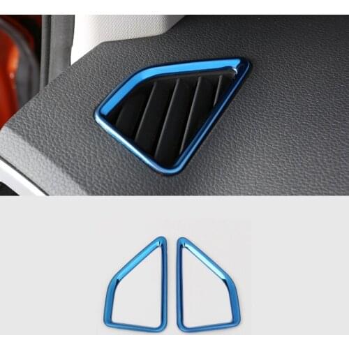 2Pcs/Set For Skoda Karoq 2017 2018 Stainless steel Car Dashboard Air Outlet Vent Trim Frame Cover Sticker Styling Accessory
