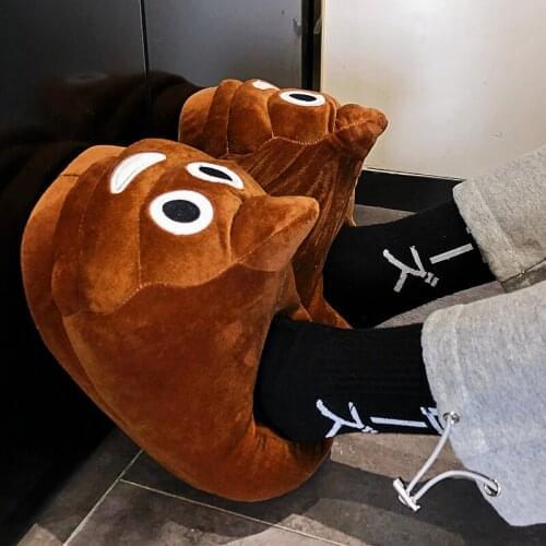 2020 Men Slippers Funny Winter Warm Soft Indoor Floor Slippers Non-slip Home Shoes Men Women Christmas Plush Bedroom Shoes