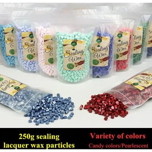 250g Retro Octagonal Sealing Paint Wax particles candy color/pearlescent color DIY gift wedding invitation wax seal 715pcs