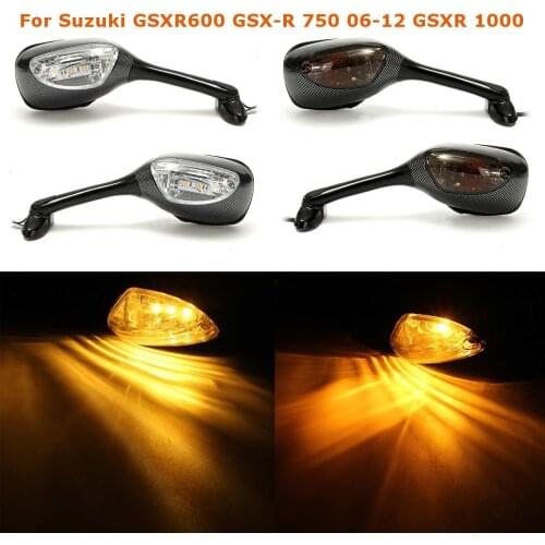 2X motorcycle LED turn signal rearview mirror for Suzuki GSXR600 GSXR750 2006- 2008 2009 2010 2011 2012 GSXR 1000 2005-2008