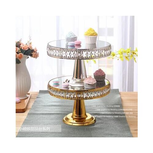 31cm*20cm Silver Plated Senior Cake Pan Crystal Cake Stand Crystal Mirror Cake wedding cake decorating stand DGP011