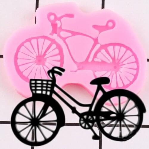 3D Bicycle Keychain Silicone Mold DIY Party Cake Decorating Tools Cake Border Fondant Mould Candy Polymer Clay Chocolate Molds