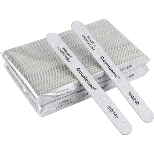 50Pcs/lot Professional Wooden Files For Manicure 100/180/240 Wood Thick Sandpaper Sanding Buffer Thick Stick Nails Accesorios