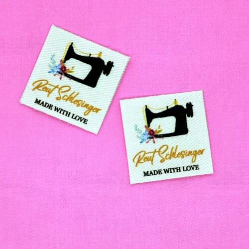 70piece Custom Iron Labels, Logo or Text, Custom Design, iron on, Organic Cotton Fabric Name Label，Sewing machine (YT175)