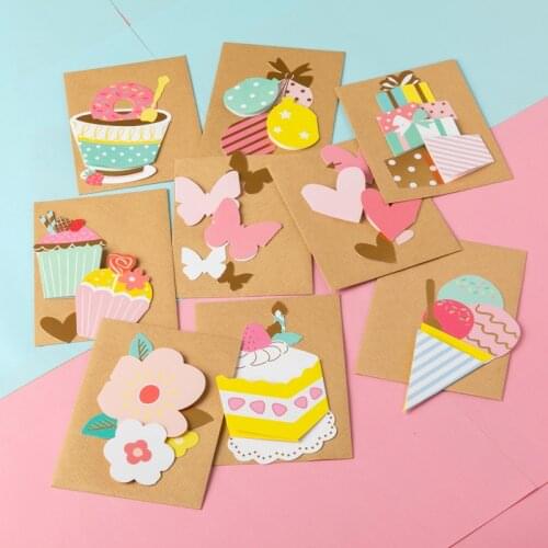 Cute birthday message cards for kids,happy birthday gift label cards mini greeting cards wholesale