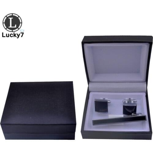 Black Leather Cufflinks Box Tie Case Men Shirt Cufflinks Case Cuff Link Flip Cover Organizer Boxes
